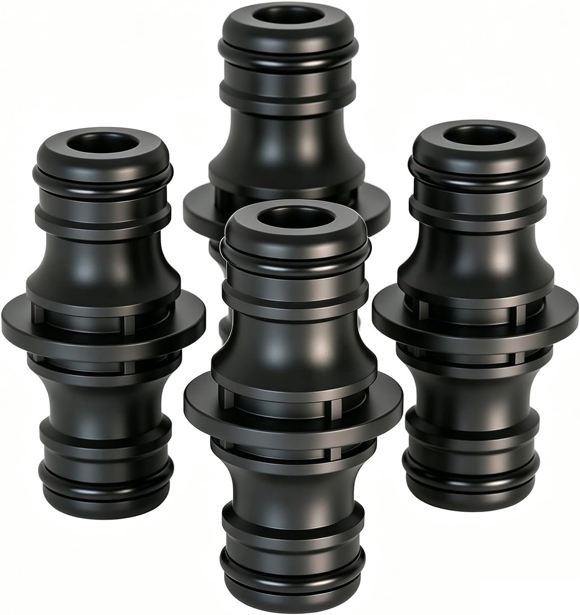 Set van 4 tuinslangverbindingen, slangaansluiting 1/2 inch rubberen afdichting, waterdicht, slangverlenging voor tuin, irrigatie, gazon, autowassen, verlenging van de slang