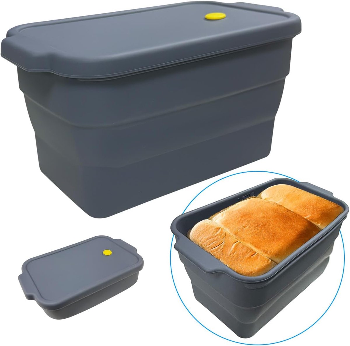 SnelShoppen - Broodvorm met Deksel Siliconen Taartvorm Opvouwbaar Bakgereedschap Anti-aanbaklaag voor Taarten Brood Bakken Keuken 22,5 x 12,5 x 12,5 c