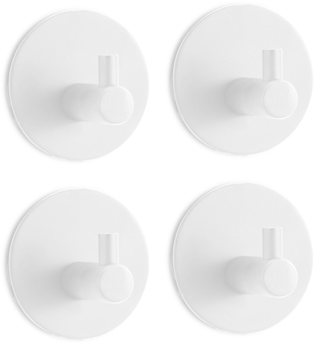 MSV Kheo Wandhaak Set – 4 Stuks Mat Wit – Handdoekhaak voor Badkamer – Haak voor Handdoeken en Badjassen – Badkamer Organisatie