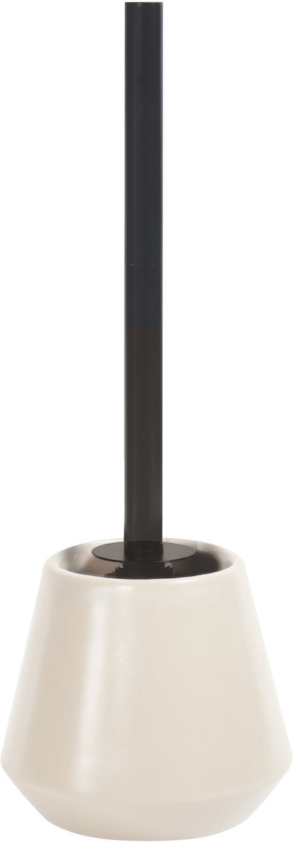 Spirella Joshua Ecru Toiletborstel Keramiek – WC Borstel met Houder – Compact Design – 13,5 x 38,5 cm