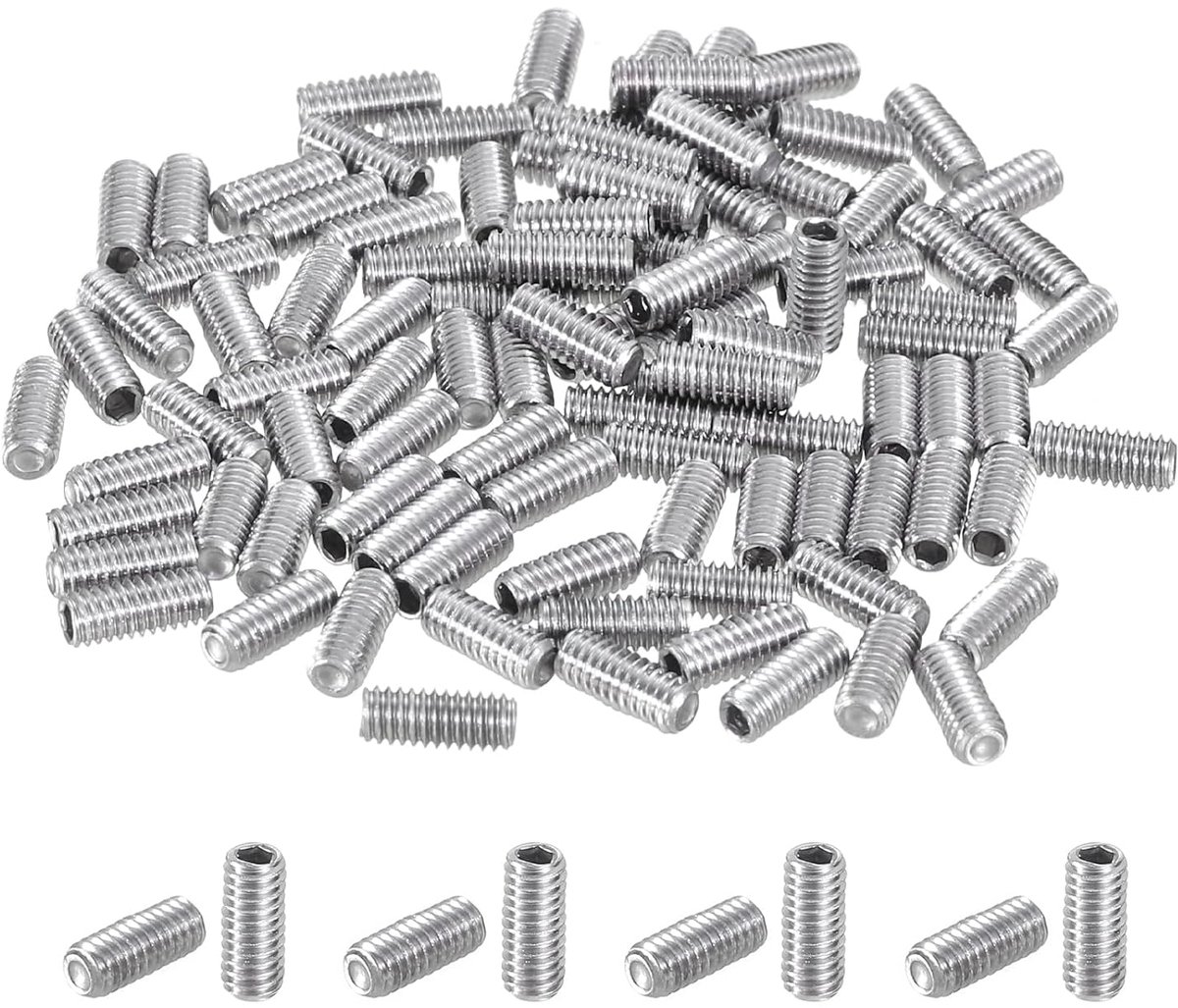 100 stuks verzonken zeskantkopschroeven, M2,5 x 6 mm van roestvrij staal 304, platte kopschroef voor deurgrepen, reparatie van verlichtingsarmaturen