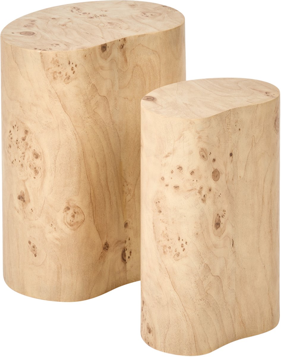 GRINNELL - Salontafel set van 2 - Wortelhout effect - MDF