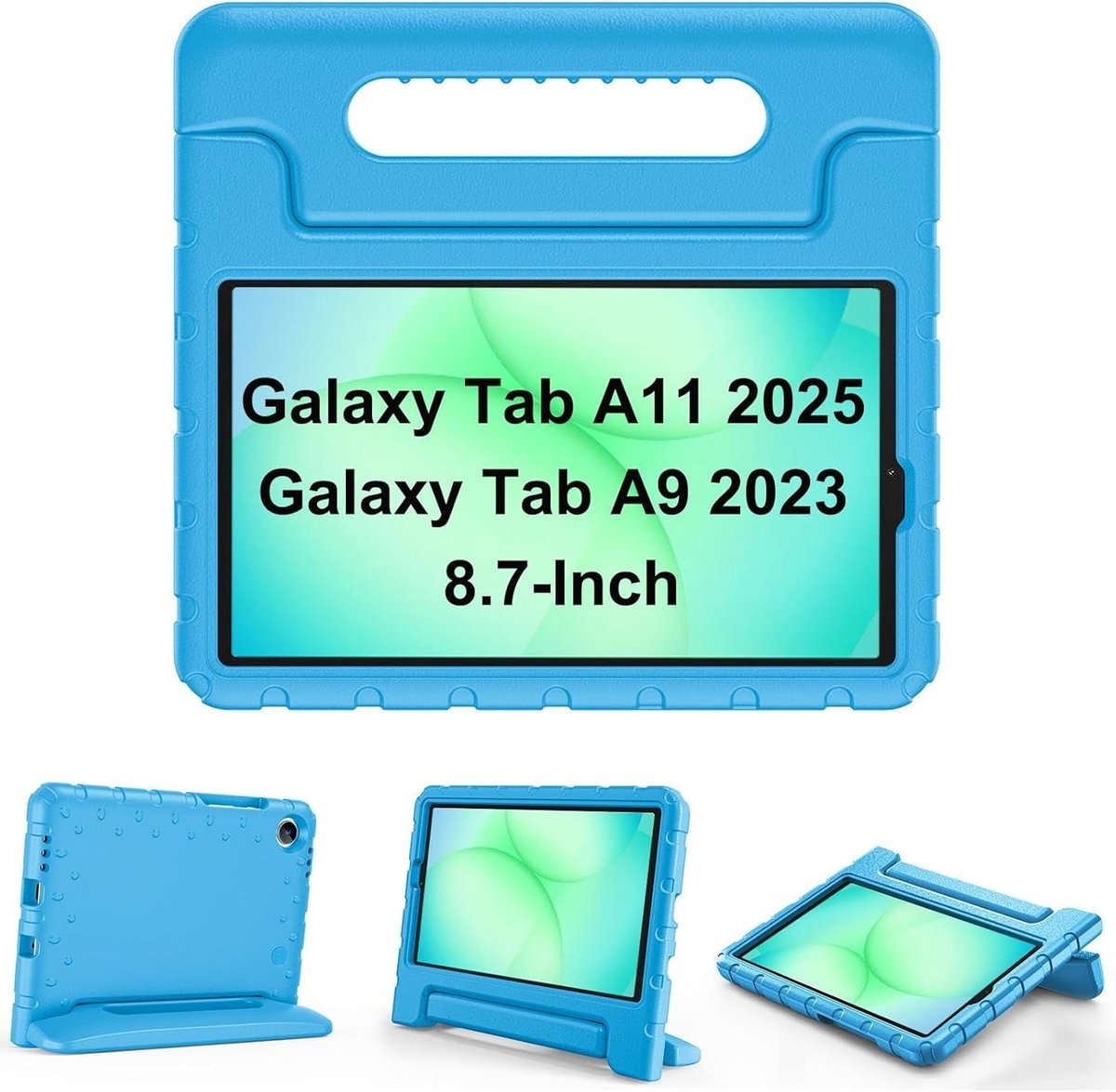 Tablet Hoes voor Samsung Galaxy Tab A11 / Tab A9 8.7 Inch – Kidsproof Kinderhoes met Handvat – Schokbestendige Beschermhoes – Blauw - Ntech