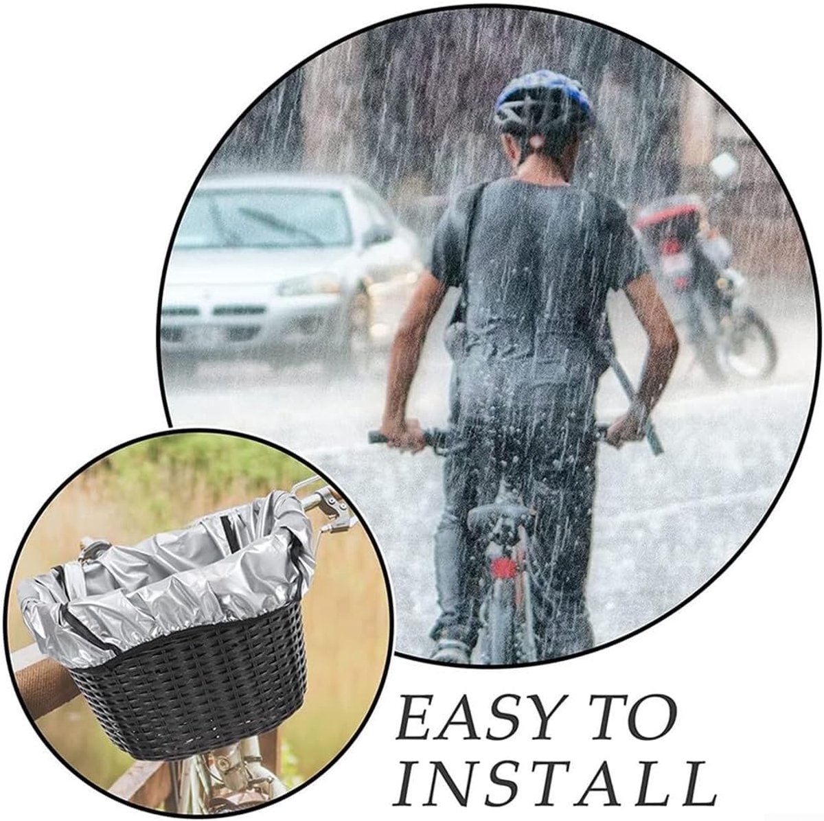 Fietsmandhoes met Rekbaar Net - Waterbestendig en Stofwerend - voor Veilig Vervoer