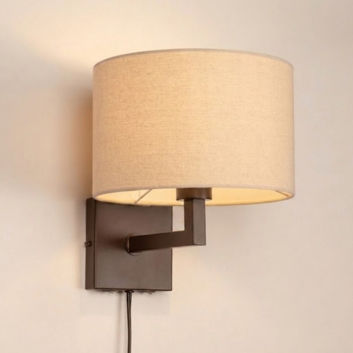 Lumidora Wandlamp 30611 - Voor binnen - SIENA - E27 - Bruin - Beige - Zand - Metaal