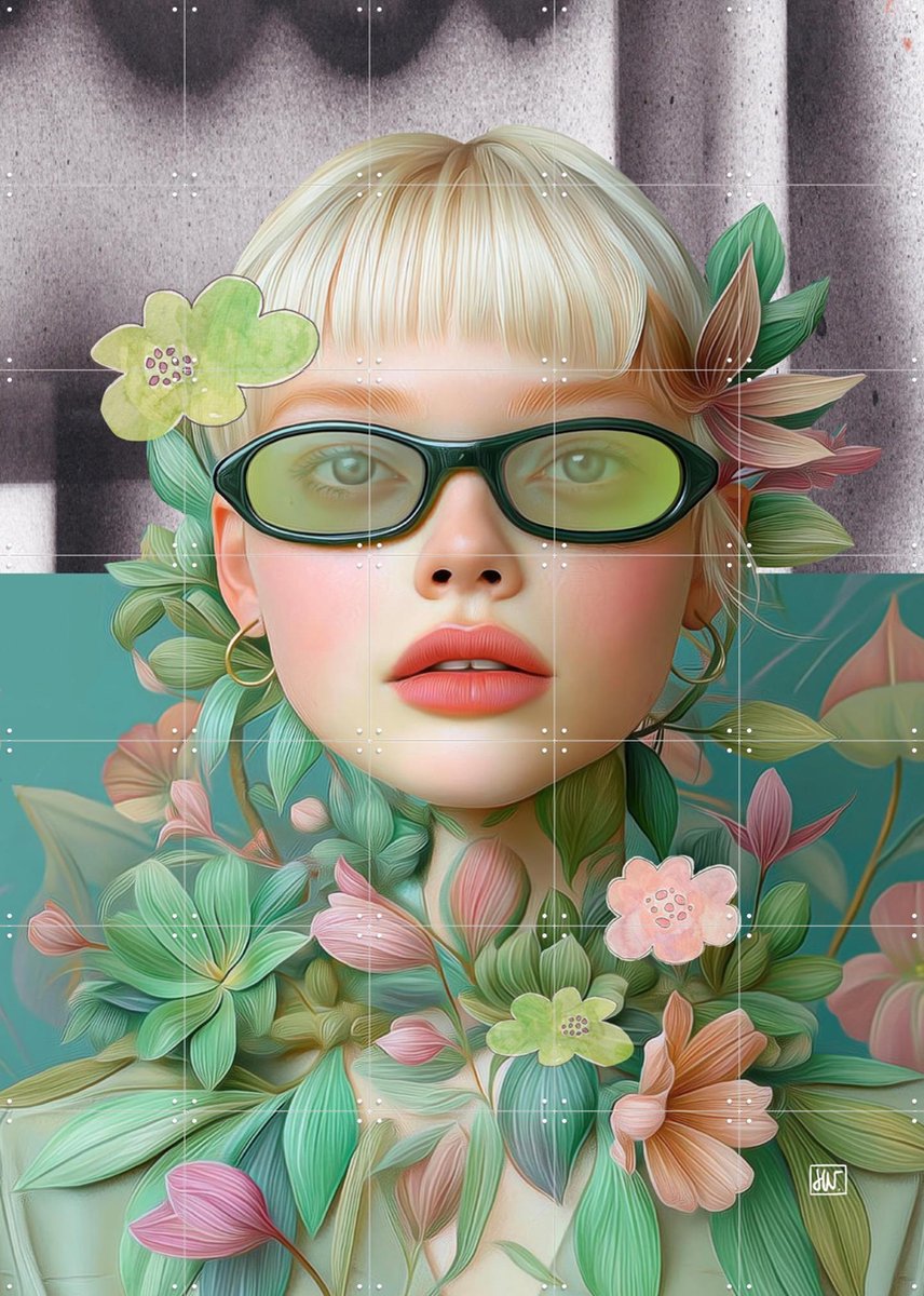 IXXI Growing Identity, Henriette Visscher - 100 x 140 cm - Gratis ophangtool - Grote wanddecoratie en posters - Abstract, Digitale Kunst, Kleurrijk