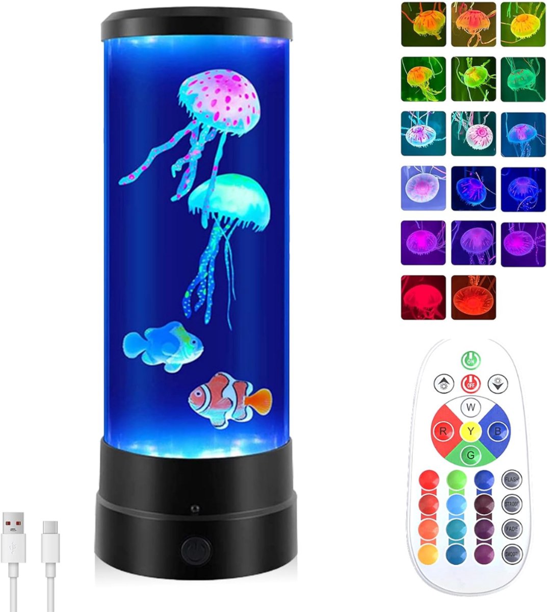 ZRNS® Kwallen Lamp - Jellyfish Lamp - Nachtlampje Kinderen en Volwassenen - 17 Kleuren
