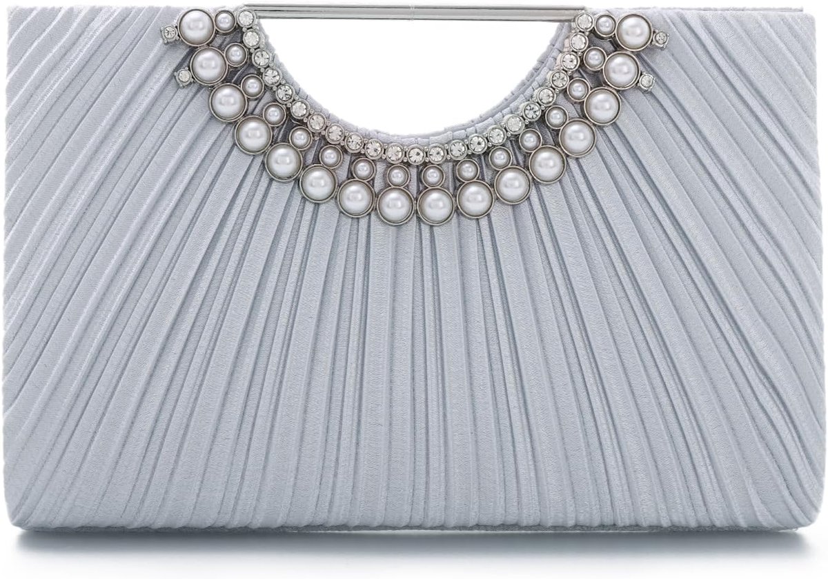 Clutch voor dames, geplisseerde avondhandtas met ketting voor bruiloft, eindejaarsbal, cocktailparty