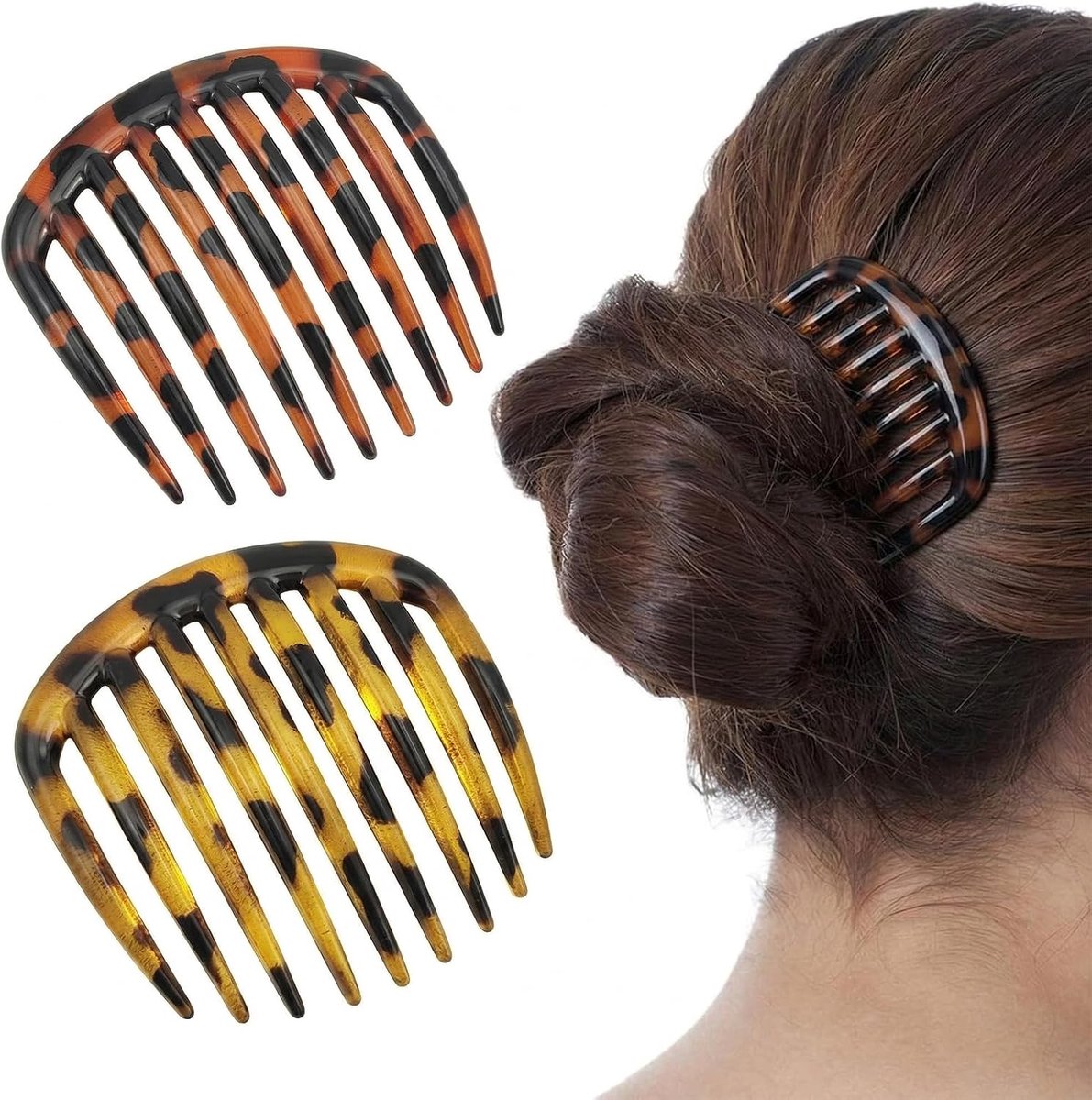 Haarspelden voor dames, French Pin, U-vormig, elegant design, schildpad-design, haaraccessoires voor French Twist kapsels