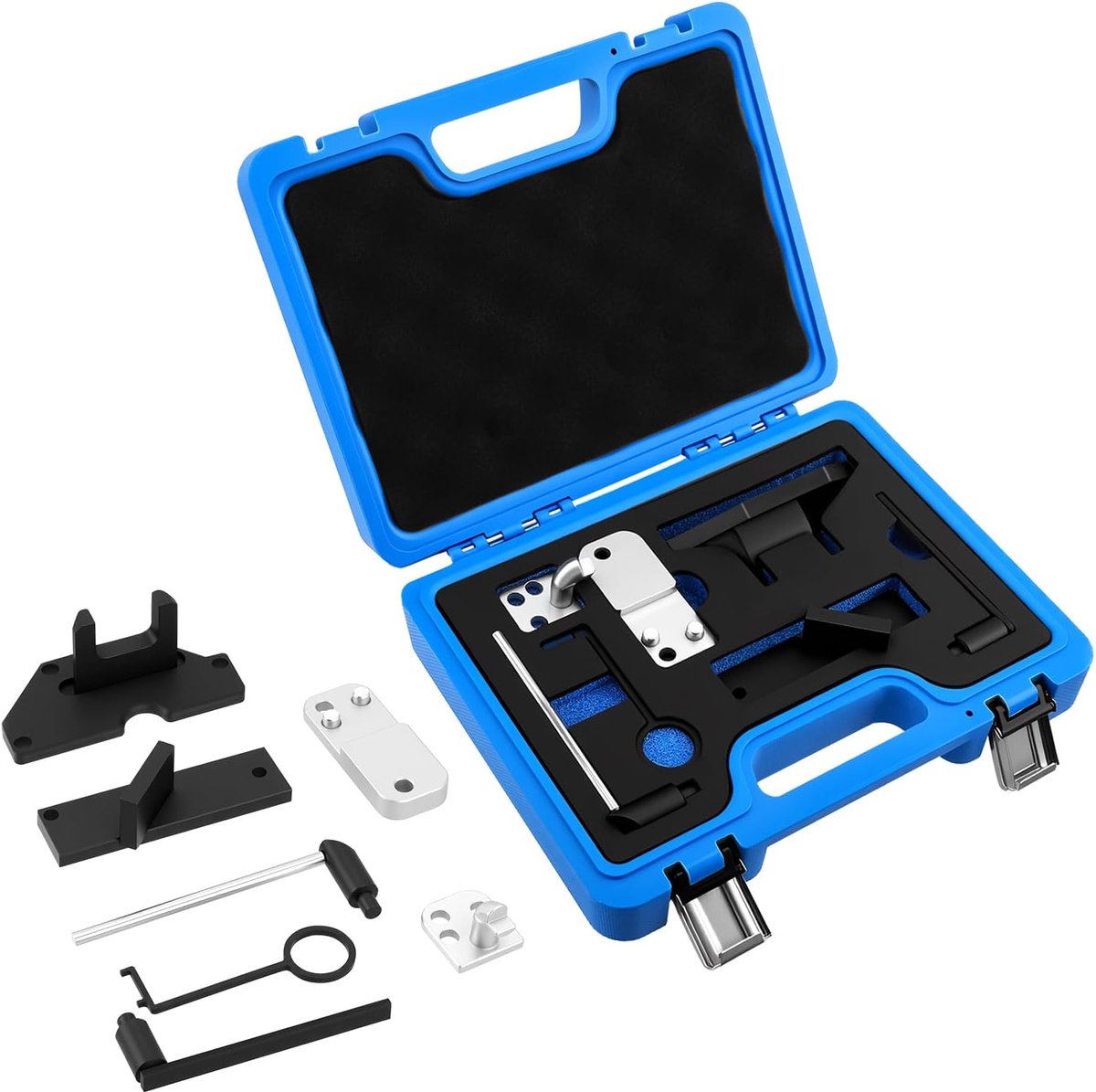 instelgereedschap 1.2 PureTech tandriemen, gereedschapsset compatibel met Citroen Peugeot Opel 1.2 GDI VTi VVT benzinemotor, 7-delig nokkenas, vergrendelingsgereedschap en spangereedschap voor