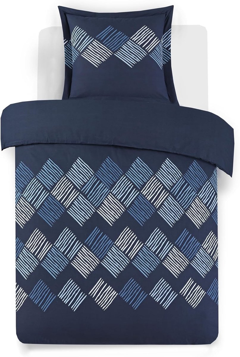 Beddengoedset - Blauw - 140 x 200 cm - 100% Katoen - Voor Eenpersoonsbed