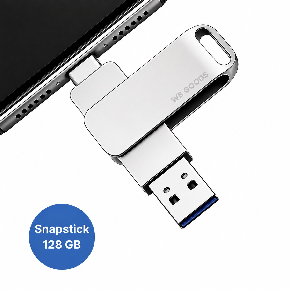 WB Goods Snapstick 128 GB- Safesnaps - Mobiele Opslag - Phonestick - Voor Iphone & Android - Geheugenstick usb - Extern Geheugenopslag - Flashdrive Voor iPhone - Flash Drive - USB STICK - Iphone 15, 16 & 17 - 2.0