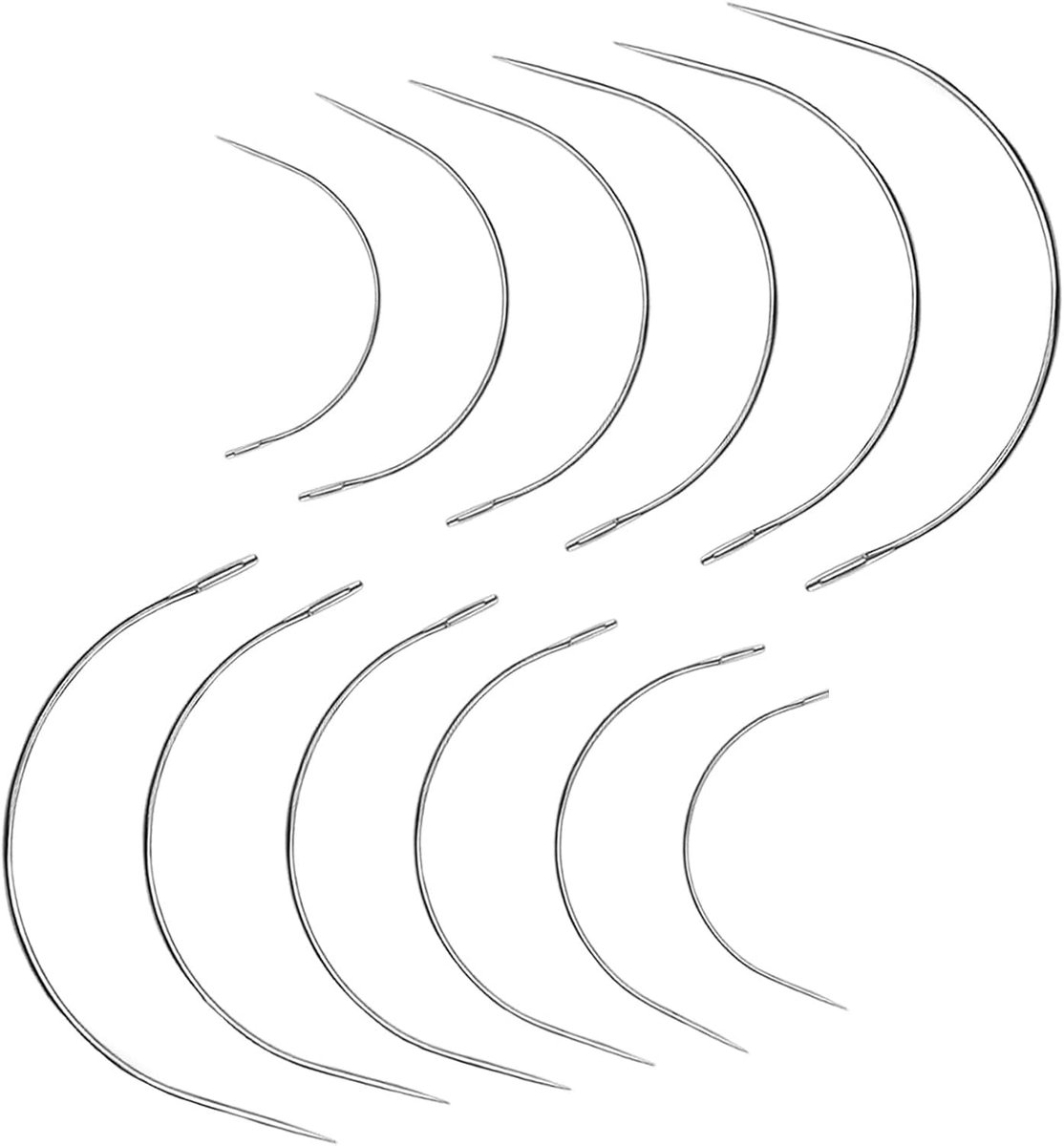 Naainaald, Rond Lederen Zadelspeld, Gebogen Bekleding Naalden Gebogen C Gebogen Naalden Lederen Naainaalden voor Armband Sieraden Handwerk en Sieraden Maken, 12 Stuks