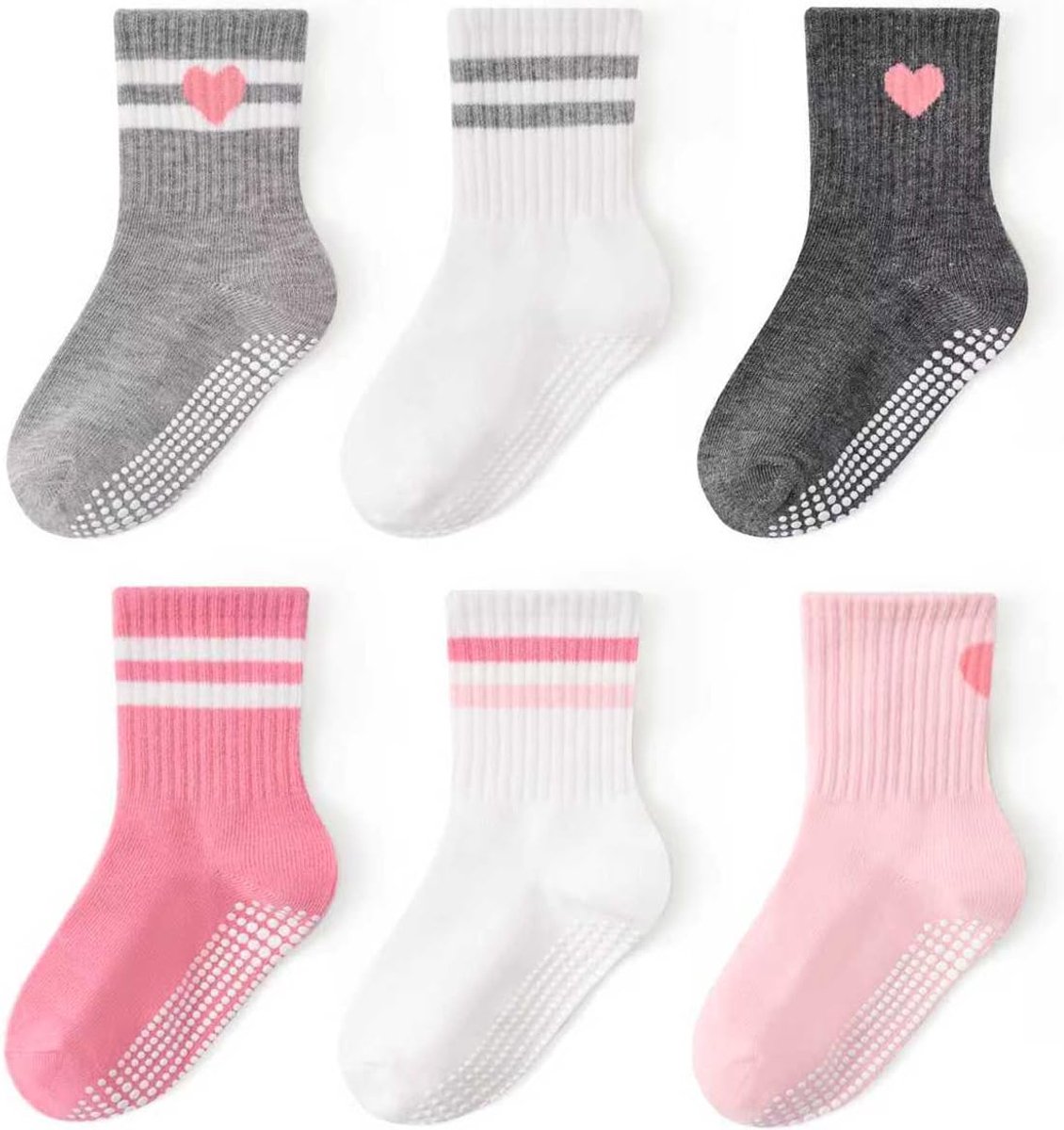 babysokjes met antislipzool, unisex katoenen sokken voor baby's, jongens en meisjes