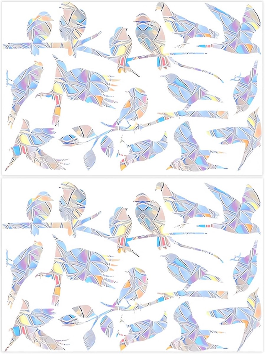 Vogelschutz Fenster Aufkleber, Hervormbaar Vinyl Raamdecoratie, Regenboog Zonnevanger Sticker, Zelfklevend, Vogelafwerend Raamversiering