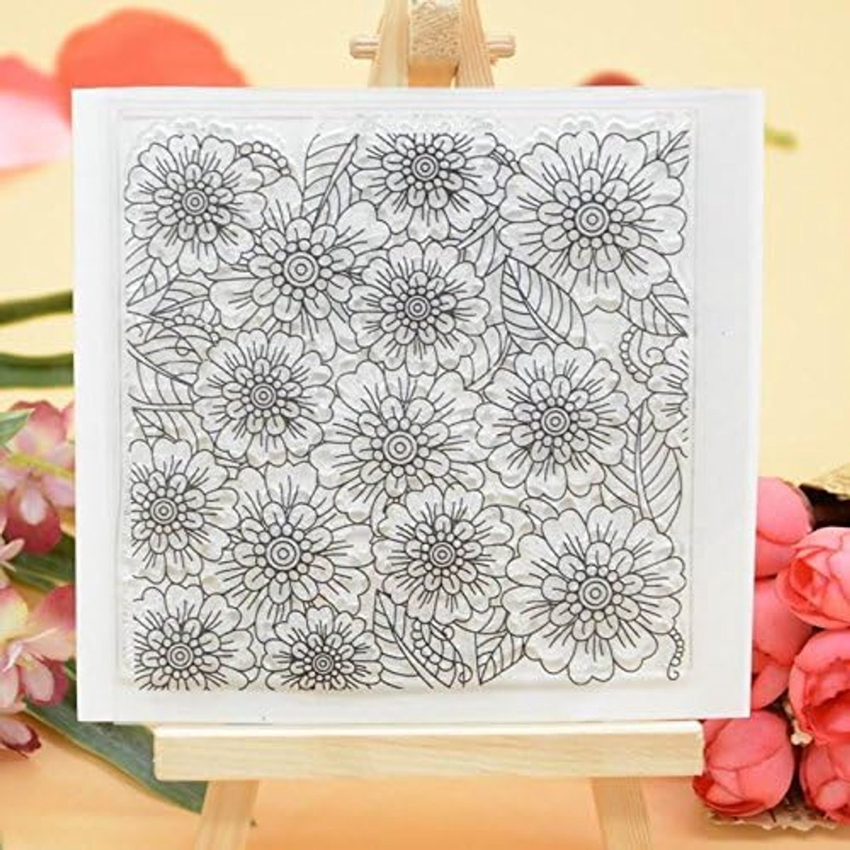 Home 1 st Bloem Achtergrond Rubber Clear Stempel voor Card Maken Decoratie en Scrapbooking