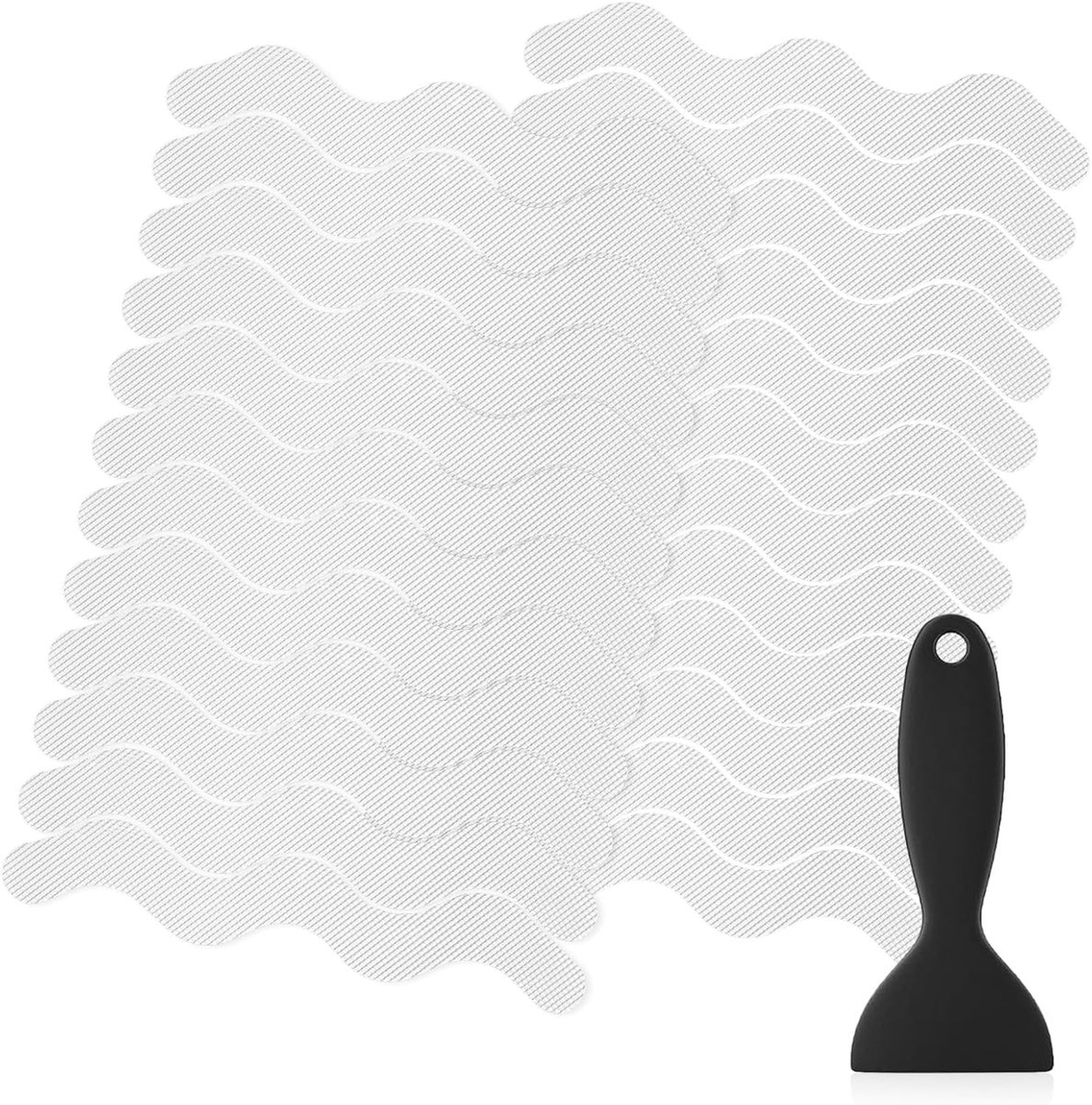 24 stuks anti-slip stickers voor bad en douche, 2 x 20 cm, antislip badstickers met kunststof schraper, antislip strepen, zelfklevend, transparant