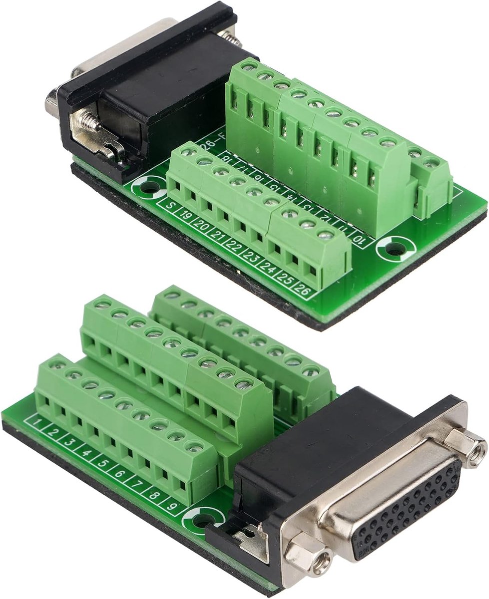 bus naar klemmenblok, soldeervrij RS232 D-SUB serieel naar 26-polige poort-bus, breakout-board signaalklemmenblokmodule (bus 1 stuk)