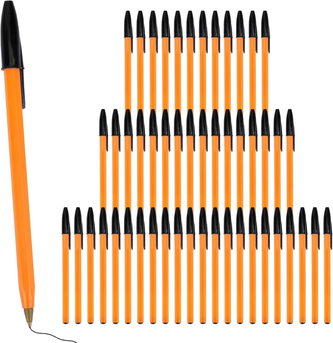 50 stuks, super duurzaam, drukbalpen, balpen, kuli, set voor eenvoudig en zacht schrijven, voor kantoor, bedrijf, school en thuis, schrijfkleur (zwart)