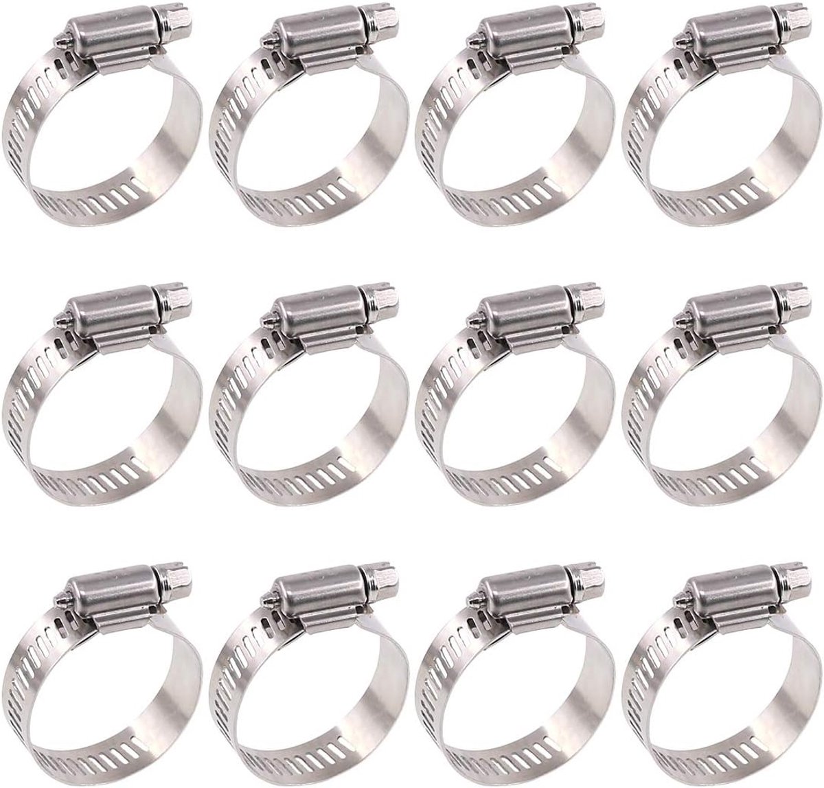 20 stuks 304 roestvrij staal verstelbaar 21-38 mm bereik wormwielslangklemmen assortiment kit, brandstofleidingklem voor waterpijp, sanitair, automotive en mechanische toepassing (21-38 mm)
