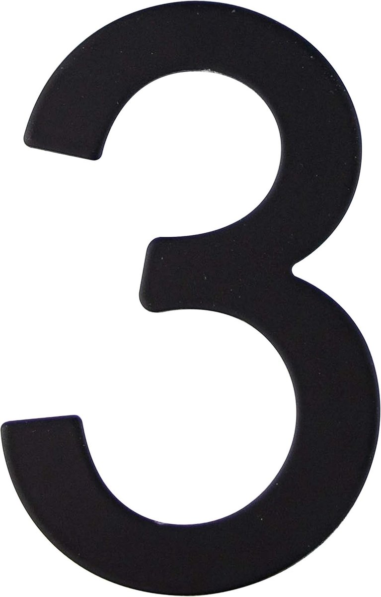 Huisnummer roestvrij staal mat zelfklevend hoogte 7,5 cm huisnummer design (Aantal 3)
