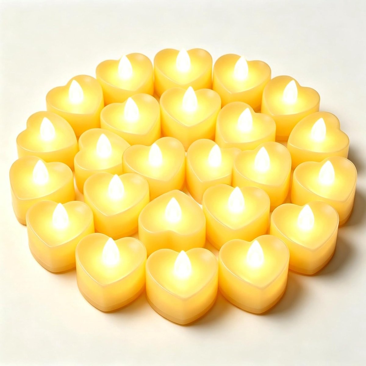 led-theelichtjes, 24 stuks, elektrische theelichtjes, werkt op batterijen, vlamloos, warm wit, voor Halloween, bruiloft en huwelijksaanzoek