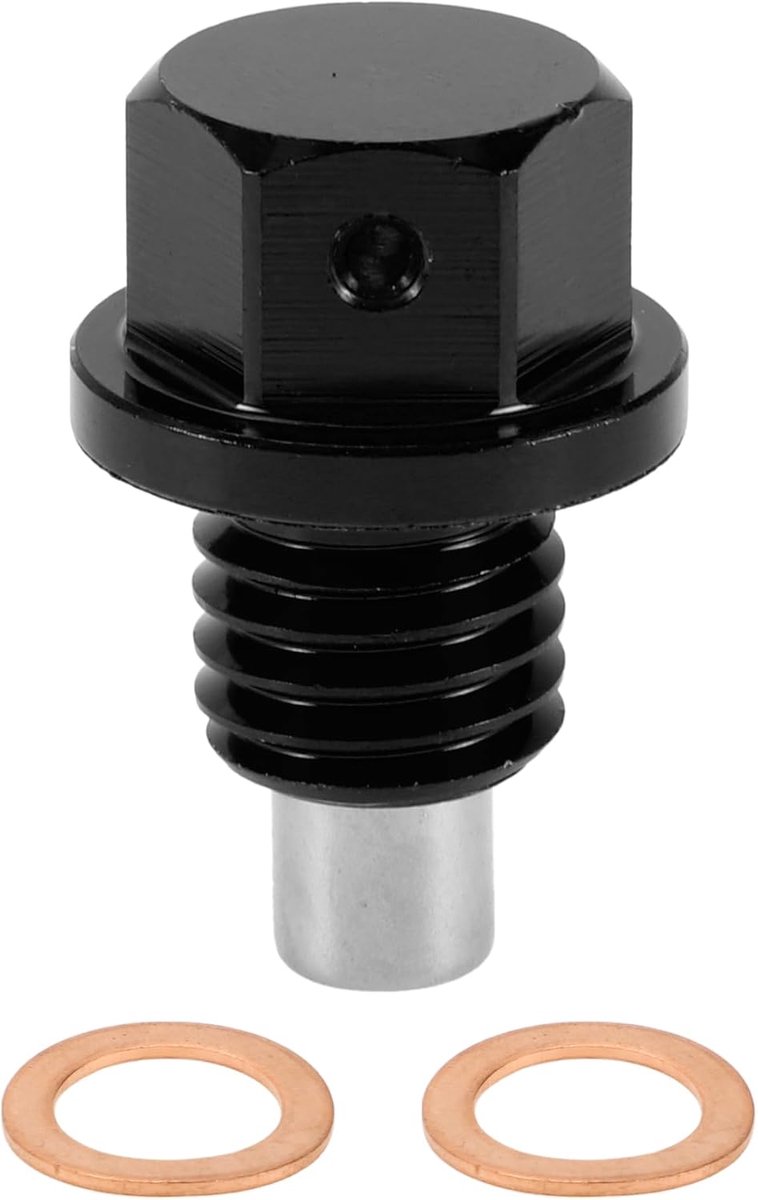 1 Set Universele Lekvrije Aftapplug Oliebehuizing Draatreparatie Met Magnetische Pakking Aluminiumlegering Zwart Koper M12X1.75