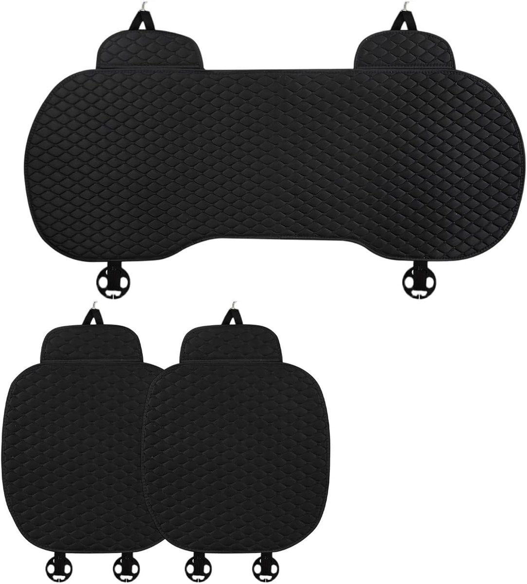 2 universele stoelhoezen voor voorstoelen van linnen, 51 x 50 cm, antislip, ademend en zacht voor voertuigen, geschikt voor de meeste auto's en SUV's (3)