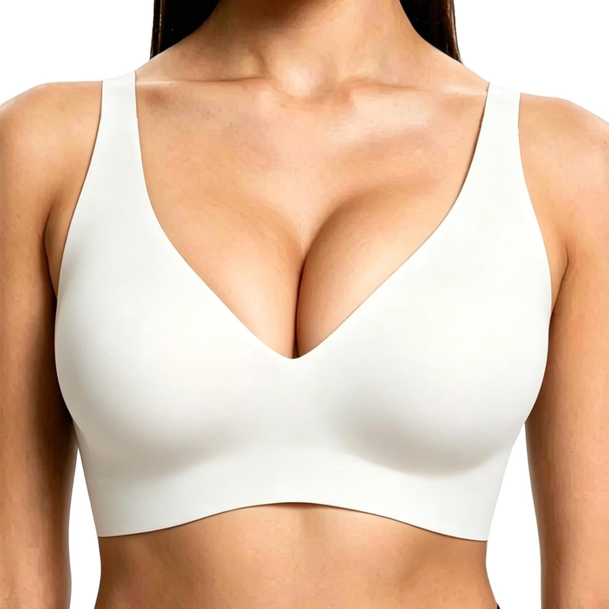 bh's voor vrouwen UK, luipaardprint diepe V push-up beha, plus size draadloos comfort brede riem dagelijkse slaap jelly beha