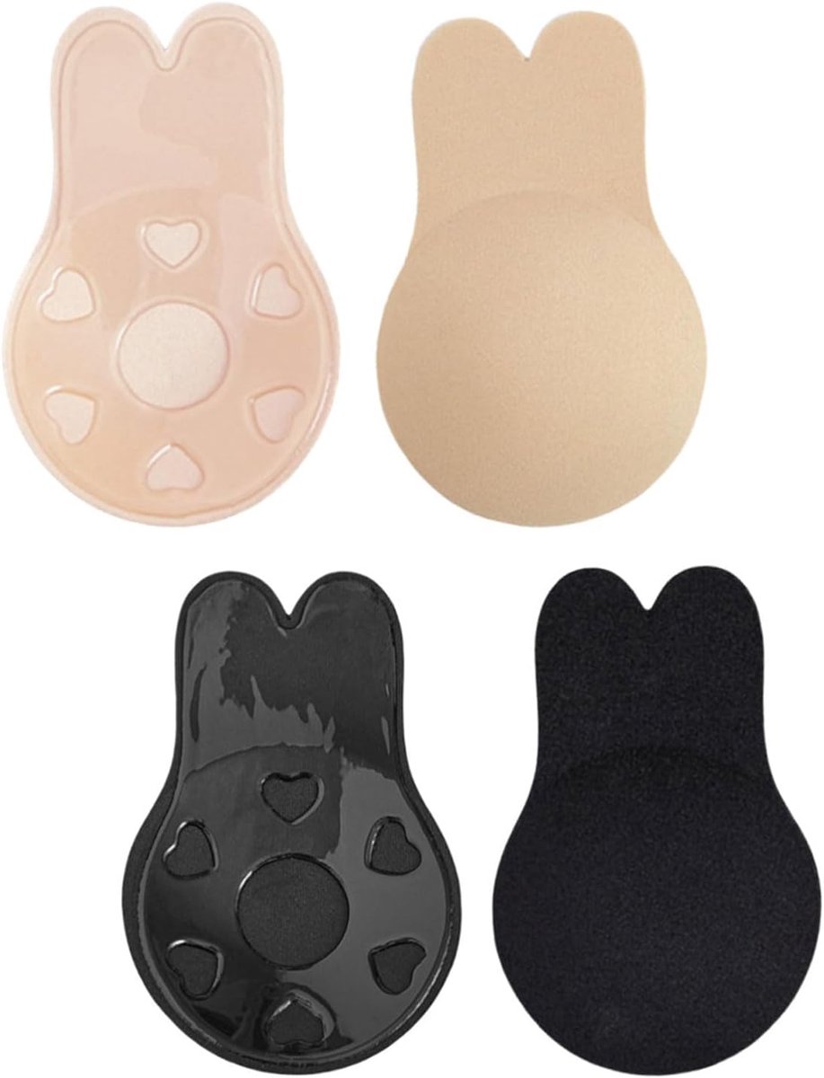 2 Paar Klevende BH Push-Up Rückenfrei Trägerlose Teppelpads Onzichtbare Grote Borst Strapless Onzichtbare Rückenfreier Klevende BH Weerwerkbare Teppel Cover voor Kleding Damen (XXL)