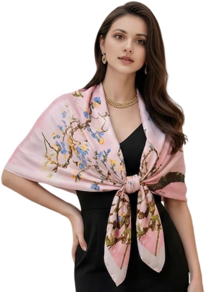doek wit zwart klassieke halsdoek zijde zomer sjaal formele gelegenheden doek stranddoek omslagdoek licht 180x90 zijden sjaal cadeau voor haar vrouw, 180x90