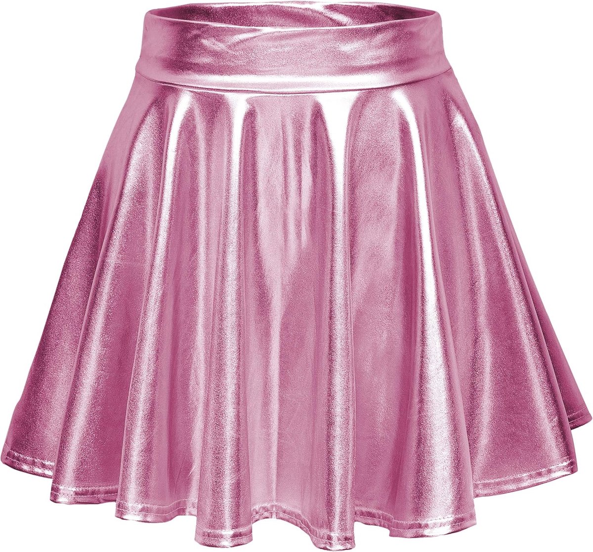 Glanzende Metallisch Vloeibare Mini Rok Cosplay Elastisch Uitlopende Rokken