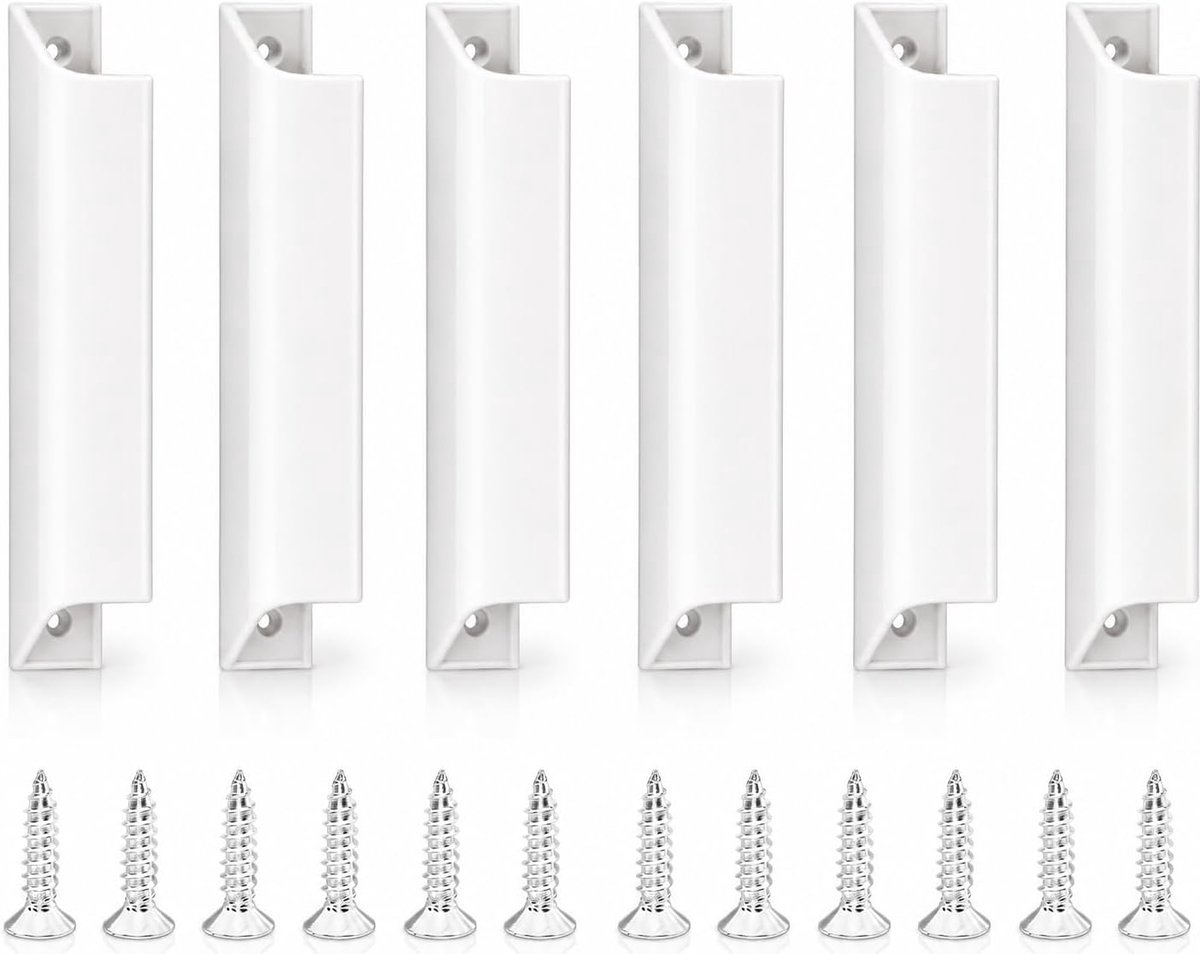 6 stuks handgrepen van aluminiumlegering, hoogwaardig aluminium, schuifgreep voor terrasdeuren, laden, meubels en ramen, ergonomisch en duurzaam design
