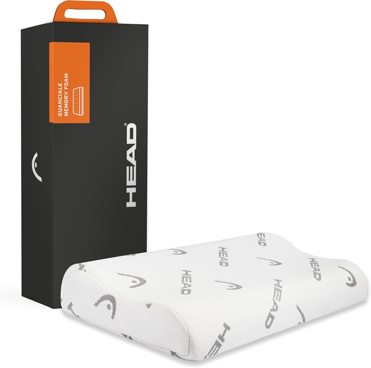 SnelShoppen - Ergonomisch Hoofdkussen met Geheugenschuim en Dubbele Golfvorm, Ondersteuning voor Nek, 40 x 70 cm, Wasbaar, Anti-Mijt, Wit
