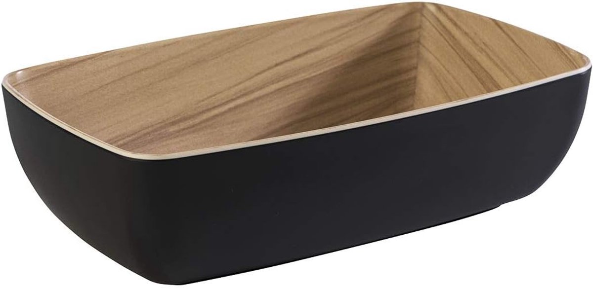 Schaal "Frida", 1/4 kom, melamine kom, voor 1,8 liter inhoud, 26,5 x 16,2 cm, 7,5 cm hoogte, zwart
