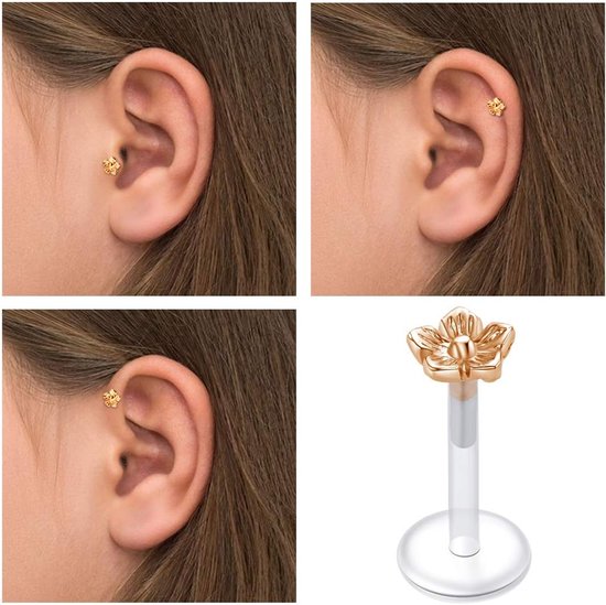 Studs Monroe Piercing Lip Piercing Retainer Kraakbeen Tragus Nail Conch Helix Oor Barbell Piercing Sieraden met Diamant CZ voor Mannen en Vrouwen — afbeelding 3