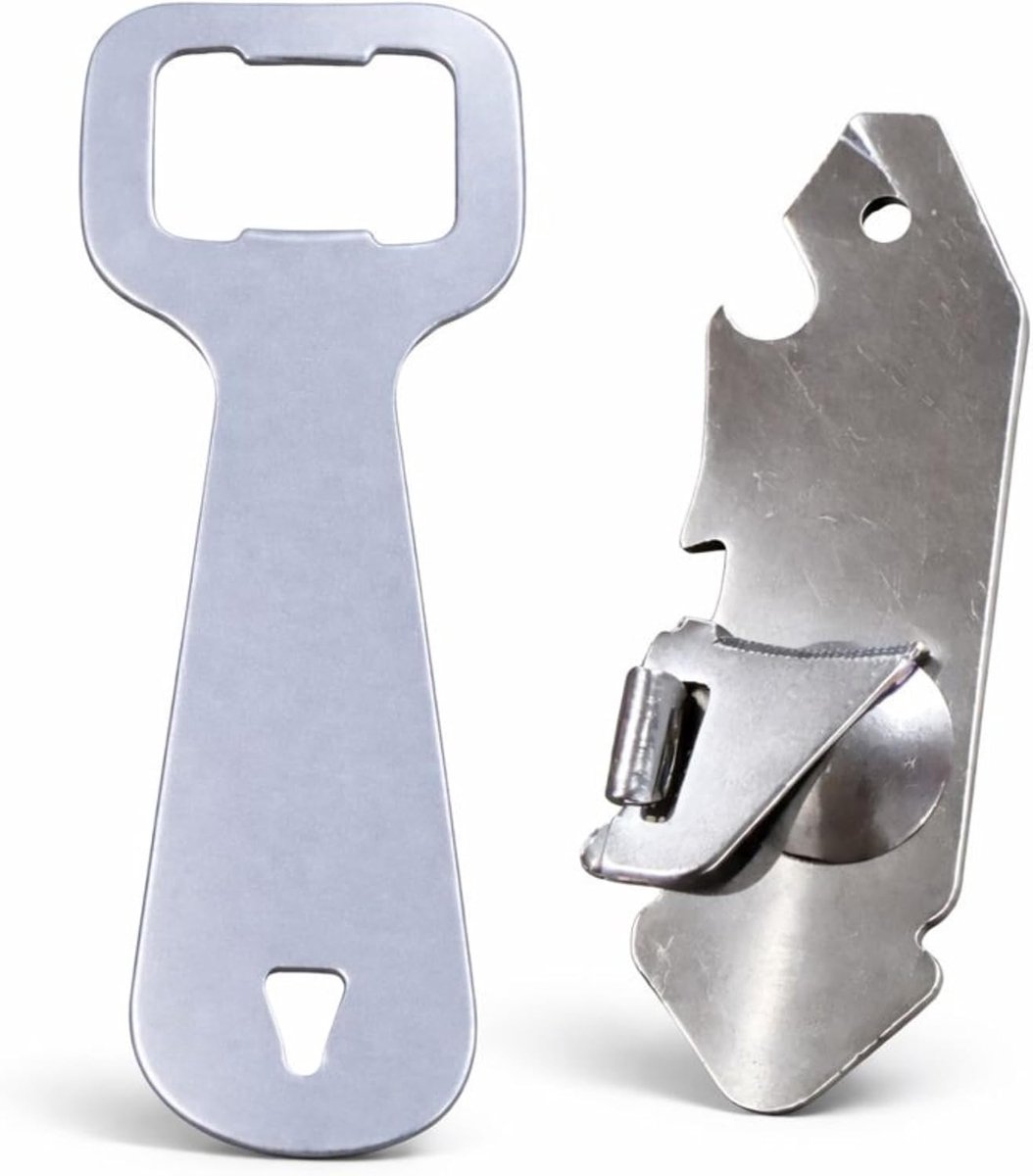 Flesopeners - 8 cm en 10,5 cm, solide en praktisch - versterkt roestvrij staal - blikopener en flesopener, multifunctioneel blik