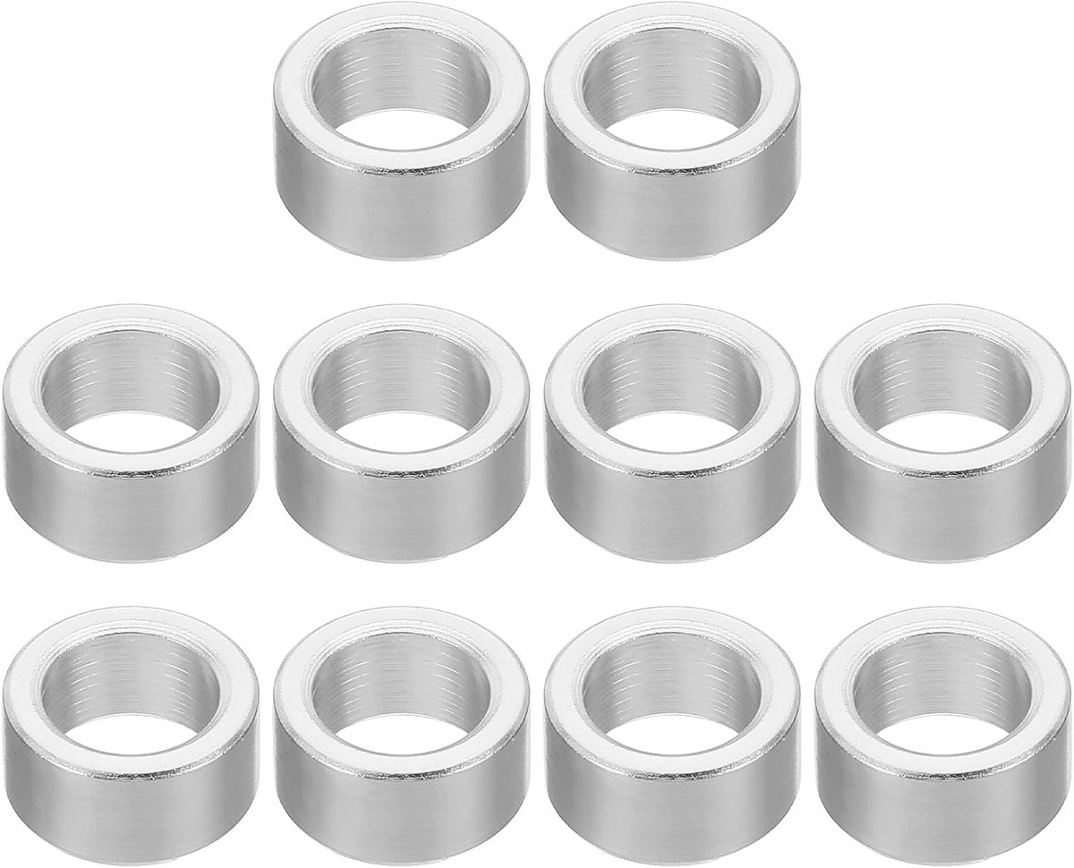 M8 10 stuks ronde aluminium afstandhouders metalen afstandhouders aluminium afstandhouders 8,2 mm ID x 12 mm AD x 6 mm L dikke aluminium afstandhouder schroef afstand voor 5/16" of M8