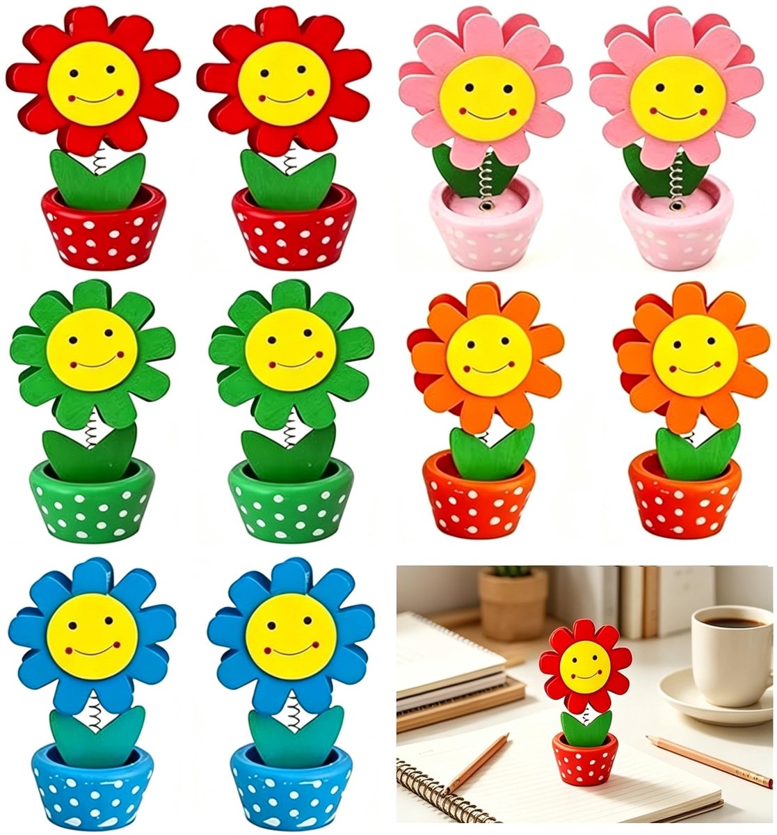 Dailygoods - Creatieve Houten Memoclip Set - 10 Stuks Bloemvorm Fotohouder