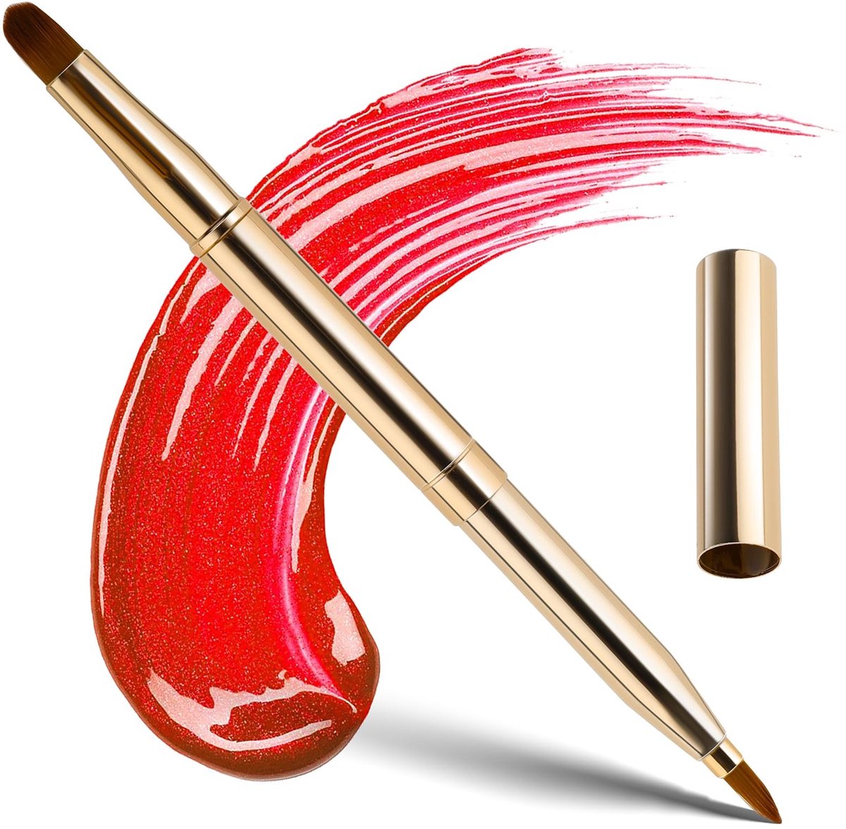 Dailygoods- Lipborstel Intrekbaar - Dubbele Lippenborstel - Make-up Borstel - Oogschaduwborstel - Concealer Borstel - Taps Toelopende Punt - Make-upkwast