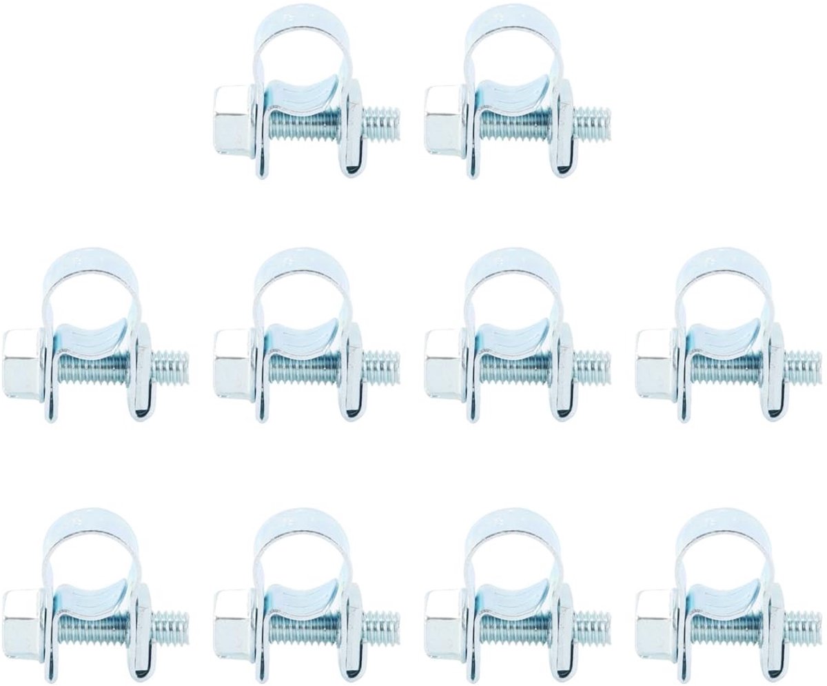 Dailygoods - 10 stuks Mini slangklemmen, verstelbare kleine slangklemmen, voor waterleidingen, luchtslangen, siliconen slangen (6-8 mm)