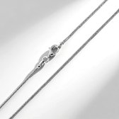 Cavill - Elegante 925 Sterling Zilver Ketting - Gerhodineerde Fijne Slangenketting 50 cm - Hoogglans Sieraad Dames - Karabijnsluiting