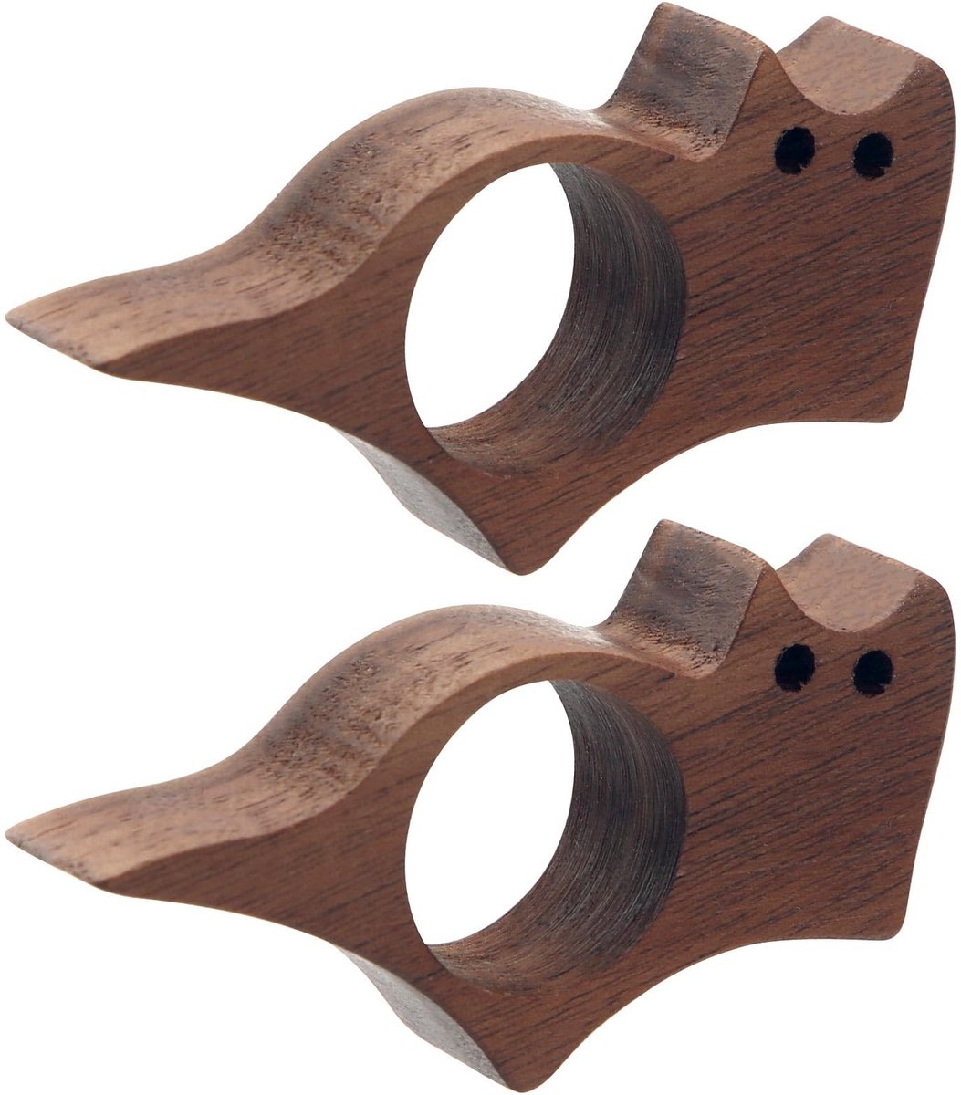 Dailygoods - Tinoaly 2st Walnoot Boekpagina Houder, Schattige Katvorm Houten Duim Boekenlegger voor Lezen Praktische Boekenaccessoires Ideale Cadeaus voor Lezers Boekenliefhebbers