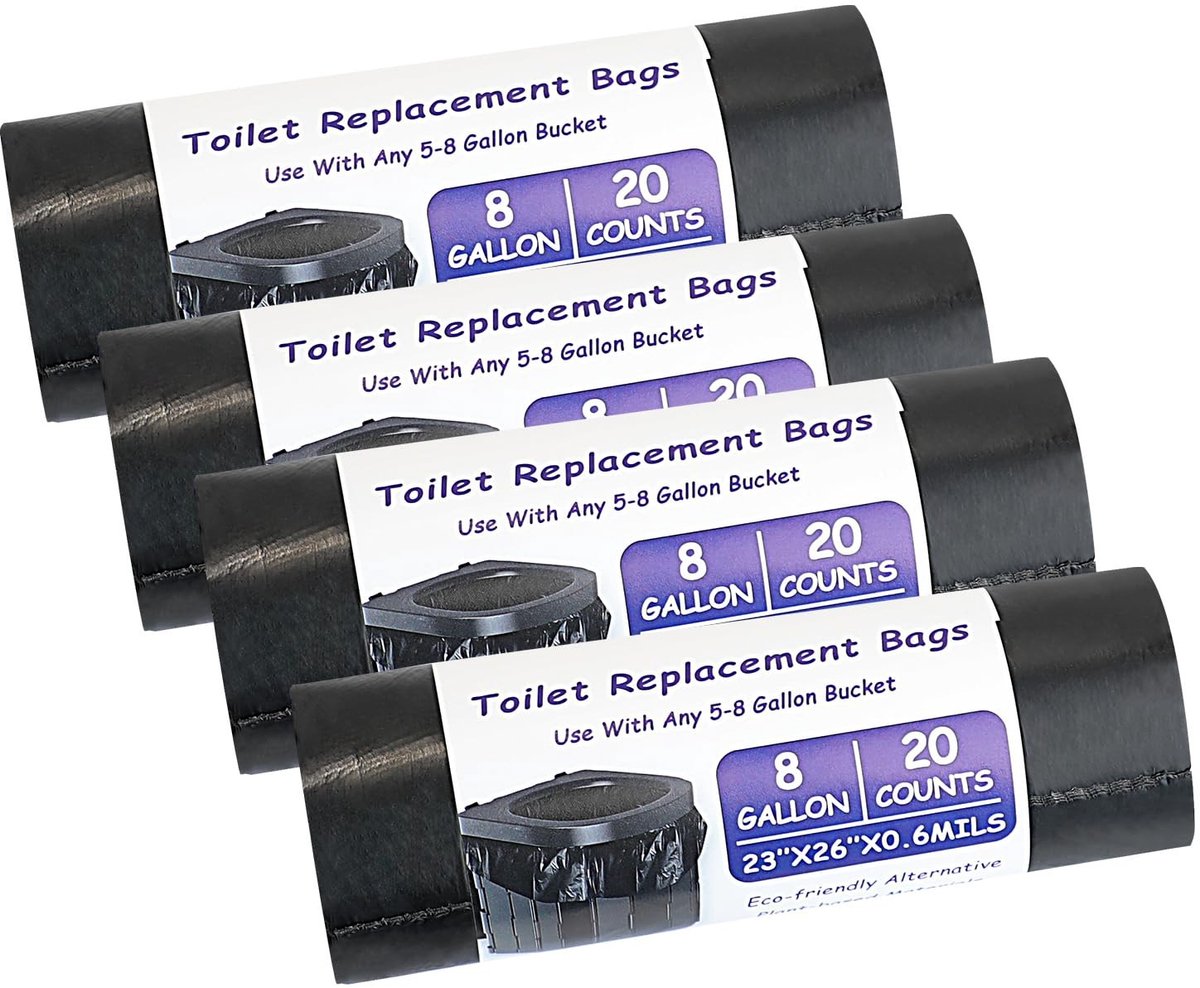 Dailygoods - 80 Stuks Biologisch Afbreekbare Toiletzakken - 8 Gallon Draagbare Vuilniszakken