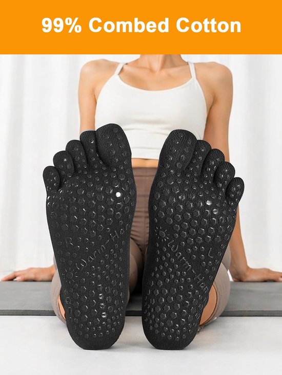 Dailygoods- Enkelsokken 99% katoen - Antislip - Teensokken - Yoga - Pilates - Individuele teenconstructie - Comfortabel en ademend van Dailygoods — afbeelding 4