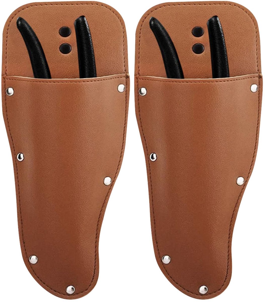 Solidchoice - 2 Pcs Tuinschaar Holster,WideSmart Schede voor Tuinschaar Lederen Tuinschaar Schede Tuin Snijschaar Holster Riemhouder Tas Beschermhoes Afdekking Schede voor Snijschaar Schaar of Tuinmes Lederholster
