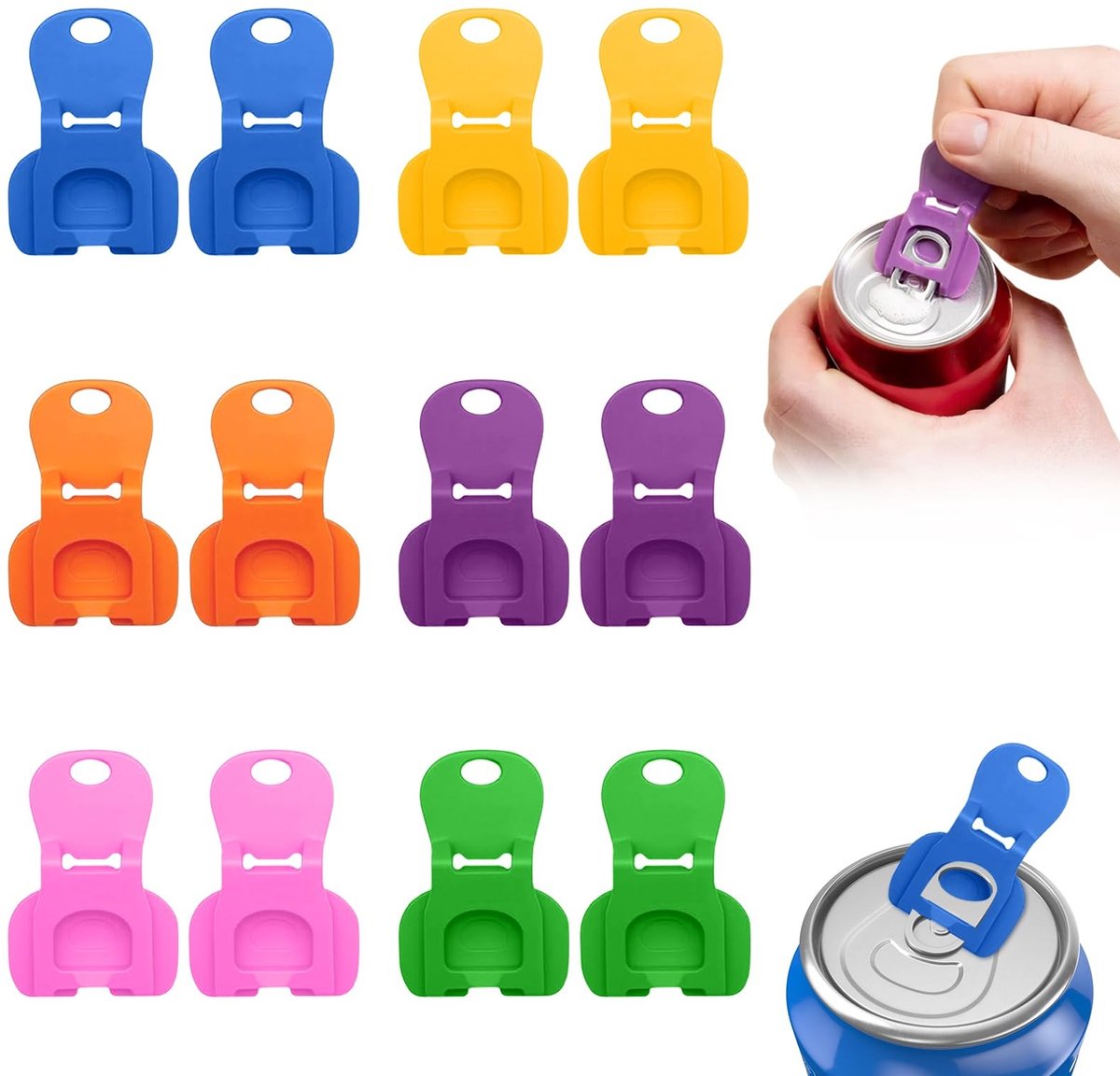 Solidchoice- Blikopener met dubbele functie - Kunststof - Deksel - Handmatige opener - Duurzaam - Voor frisdrank/bier - Drankopener