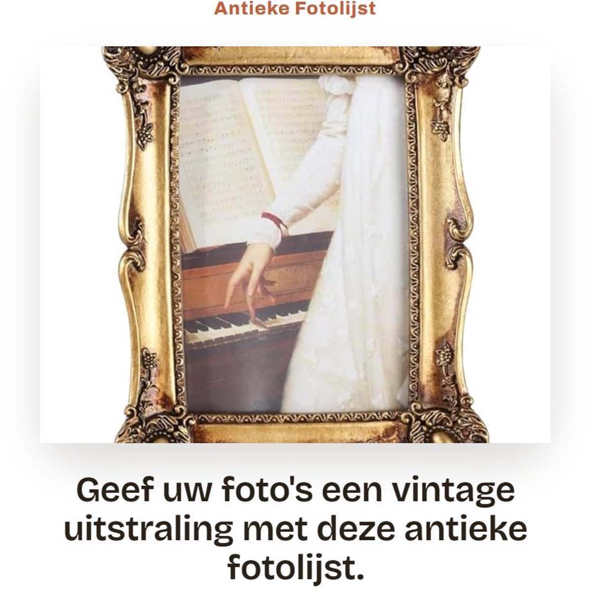 Solidchoice- Fotolijst Antiek 7,5" x 5,5" - Vintage Rechthoekig - Retro Decoratie - Waterdicht - Hars - Kunstdecoratie - Lijst