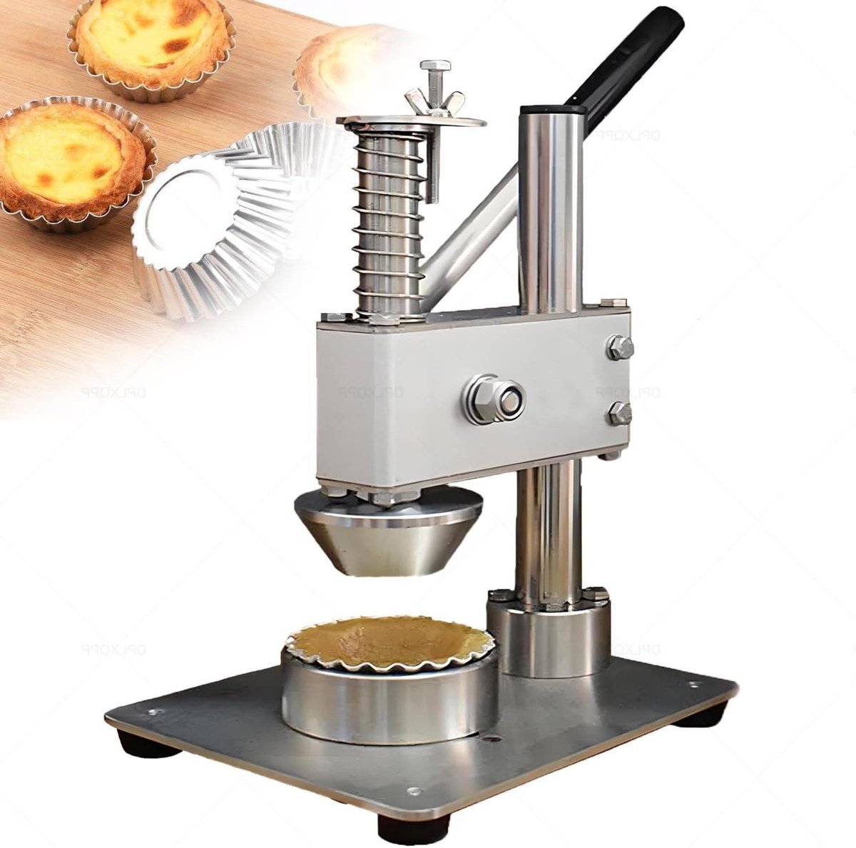 Eiertaartpersmachine - Banketbakkerspers - Uniforme Taartschelpen - Antiaanbaklaag - 3.7 kg - Zilver
