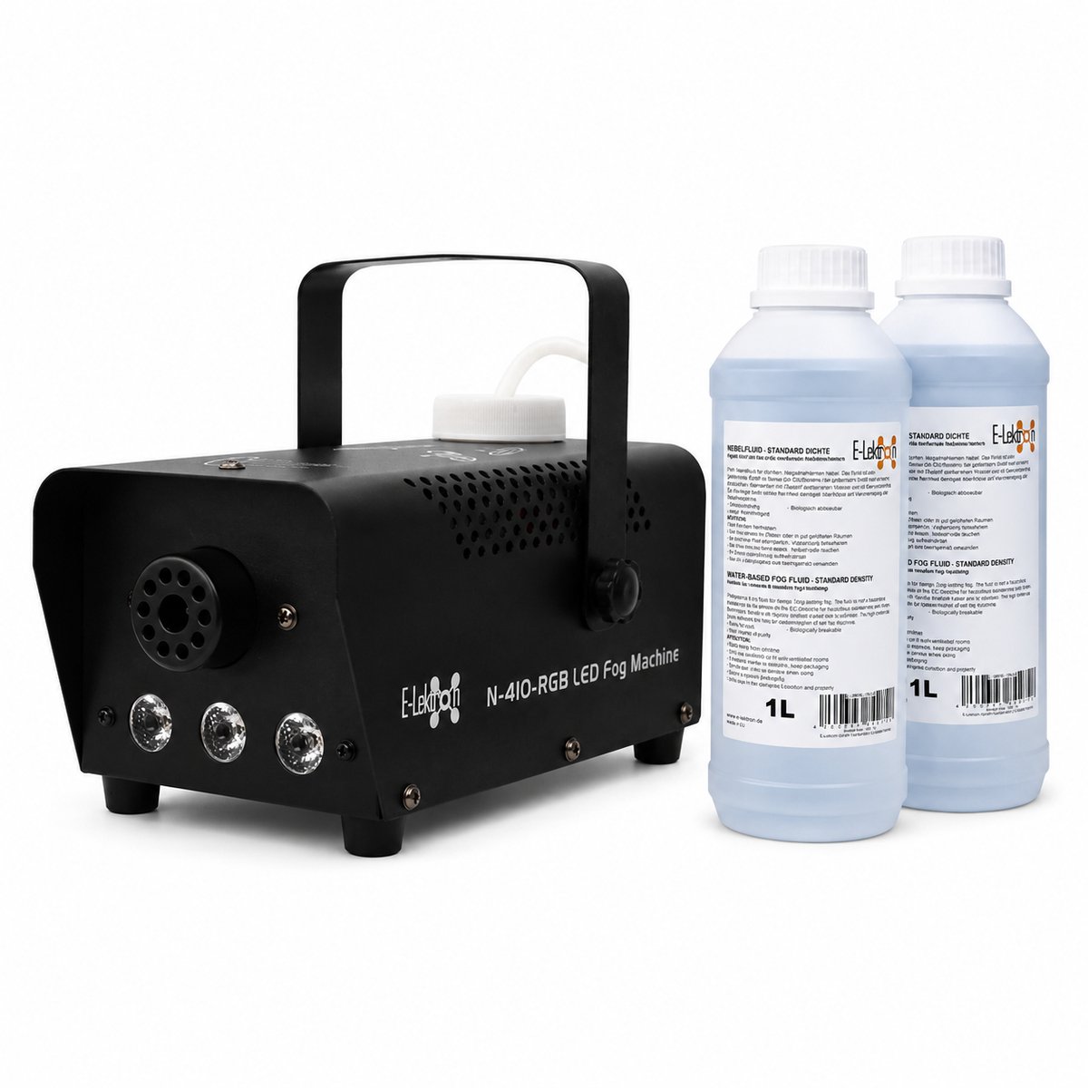 E-Lektron N-410-RGB rookmachine met 2 liter rookvloeistof - 400W met RGB LED’s en afstandsbediening